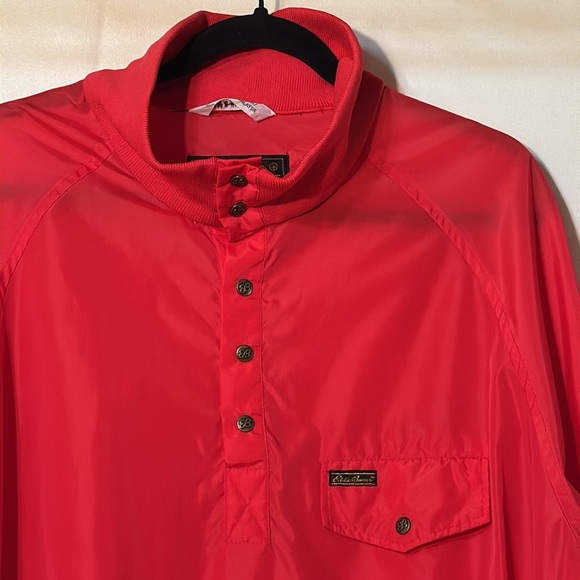 Eddie Bauer Mens Vintage Jacket Red Nylon Pullover Windbreaker Pockets. XL - Picture 4 of 9